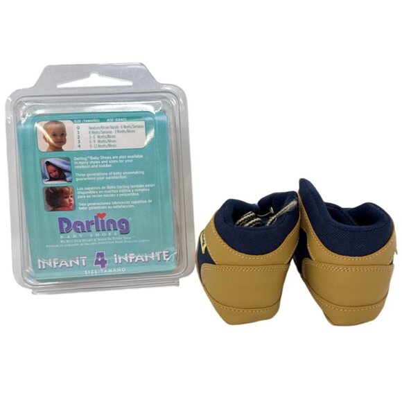 Darling Baby Boy Infant High Top Baby Sneakers Size 4 - Picture 3 of 6